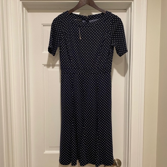 Beautiful Navy with White Polka Dots Dress -NEW! - Picture 1 of 6